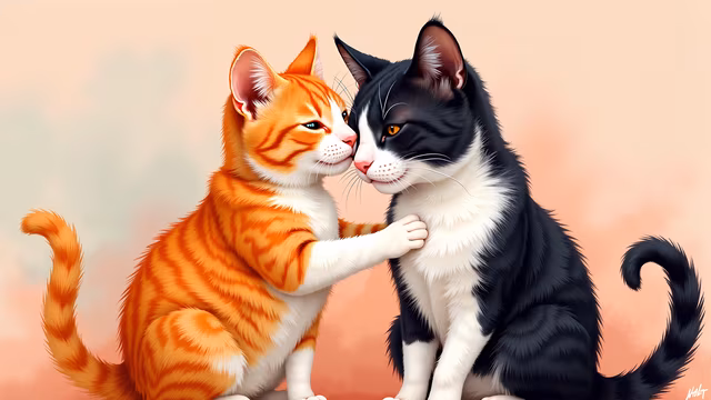 Cats in Love - Illustration