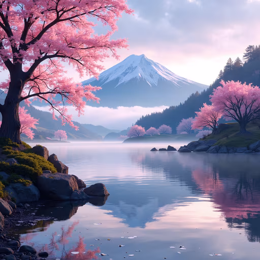 Cherry Blossoms and Mount Fuji