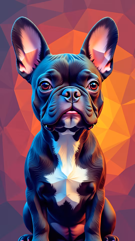 Colorful French Bulldog Illustration