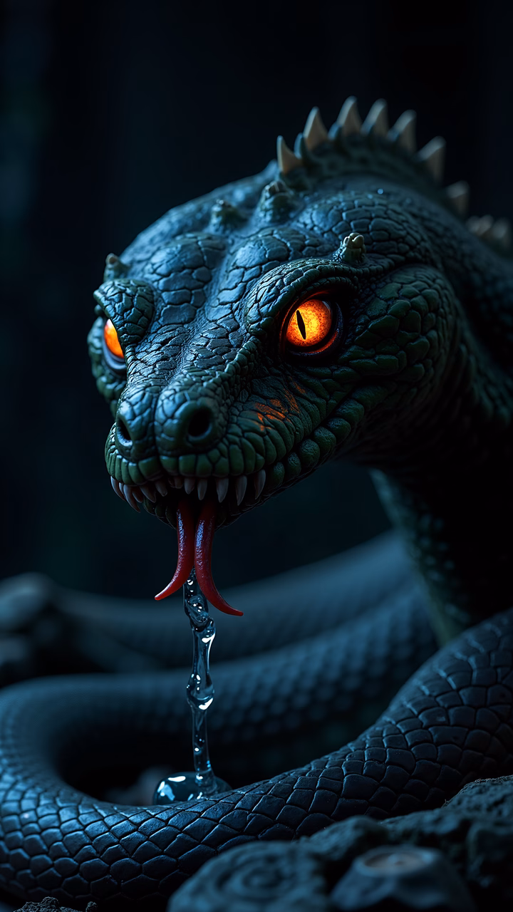A powerful dragon exhaling water in a dramatic fantasy scene.