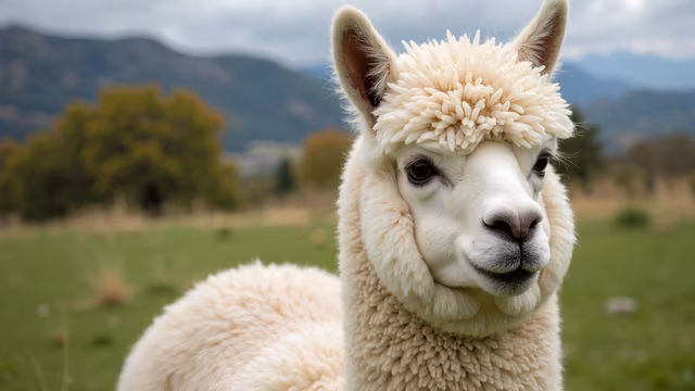 Fluffy Alpaca Portrait