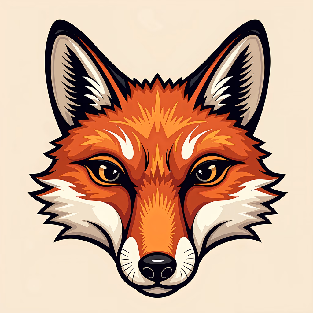 Bold pop art-style illustration of a curious fox.