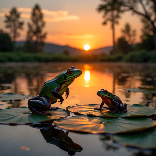 Frogs at Sunset