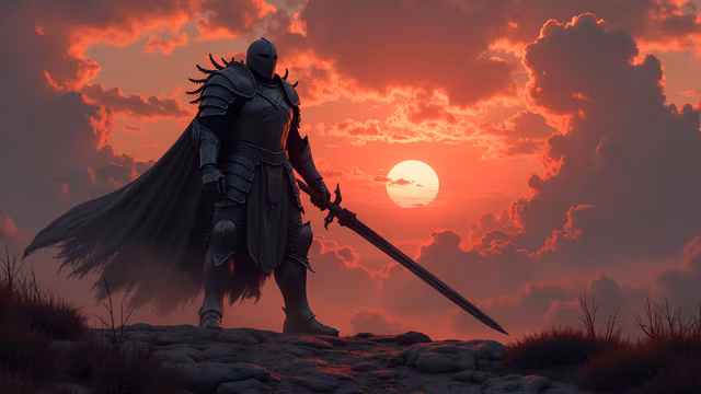 Knight at Sunset