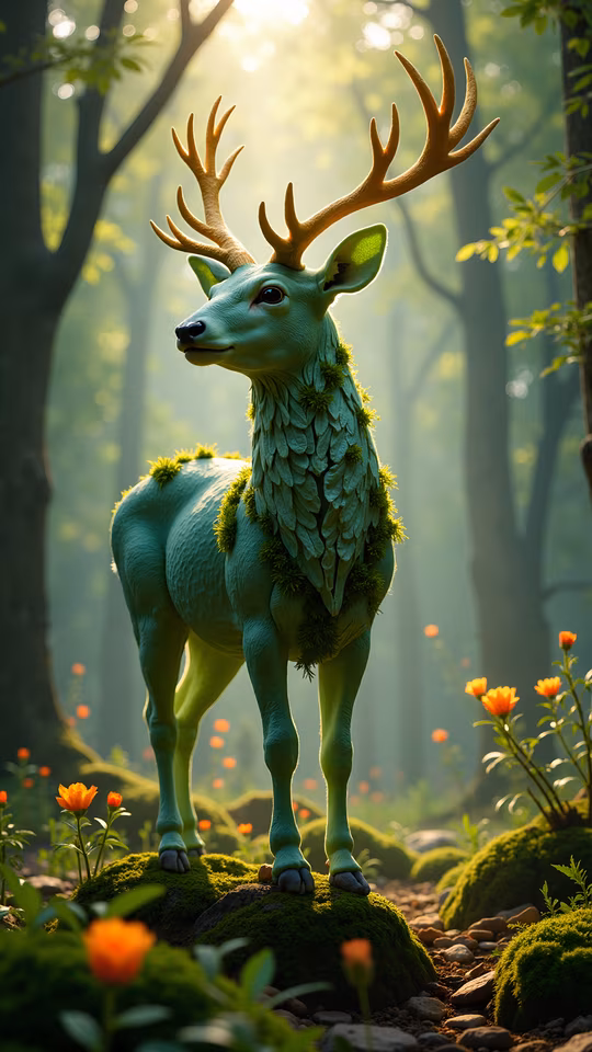 Mossy Deer Illustration