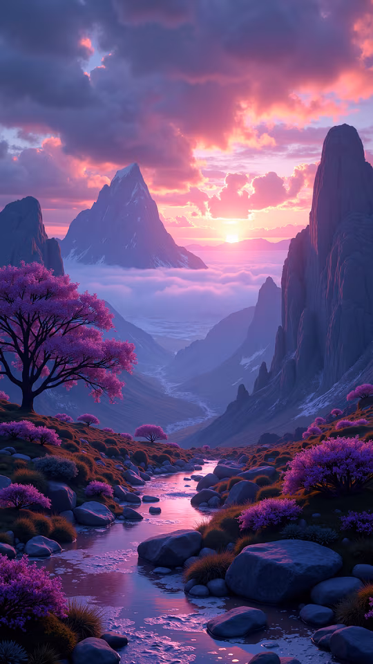 Mountain Sunset Illustration