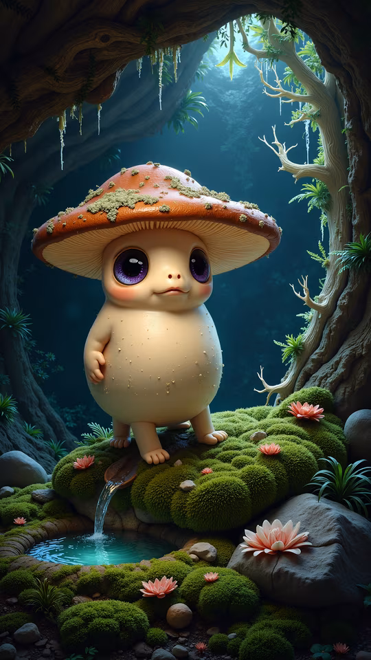 Mushroom Baby Illustration