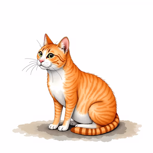 Orange Tabby Cat Illustration