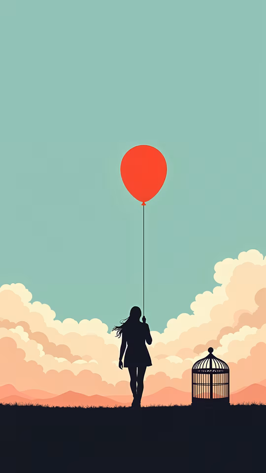 Red Balloon Silhouette