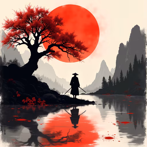 Red Moon Reflection