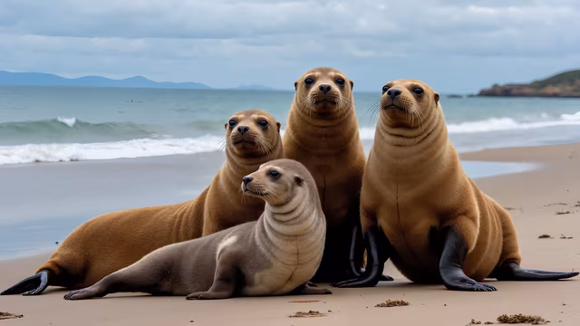Seals on the Beach