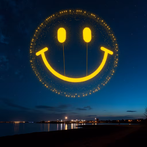 Smiley Face Night Illustration