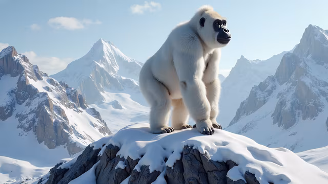 Snow Gorilla Illustration