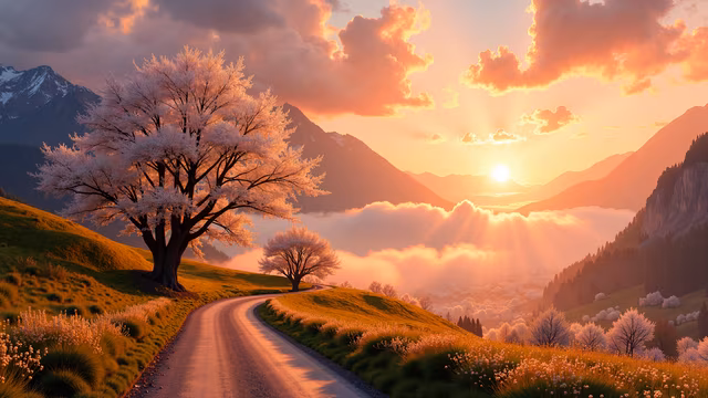 Spring Landscape Illustration