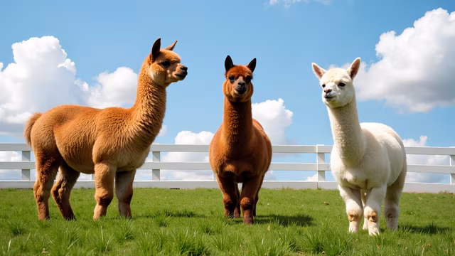 Three Alpacas on Pasture