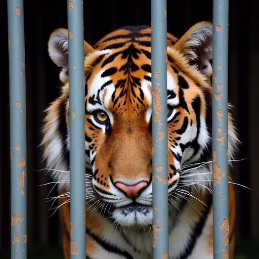 Tiger Behind Bars