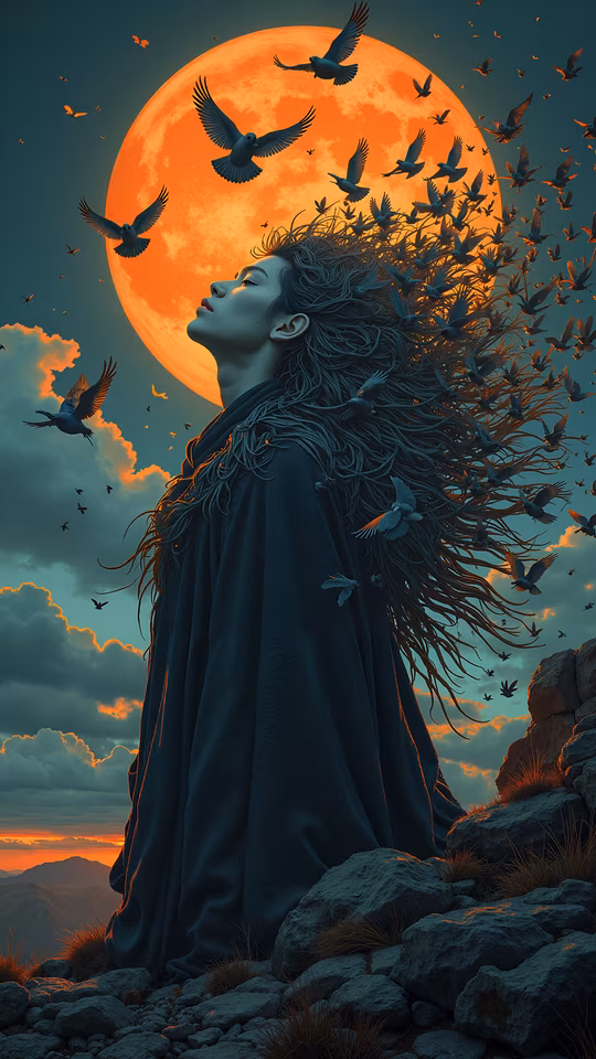 Woman with Birds