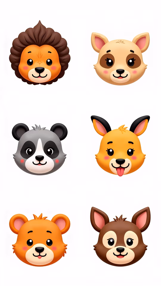 Animal Faces Illustration