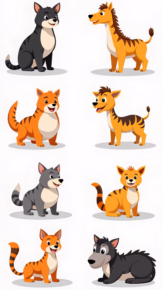 Cartoon Cats and Dogs