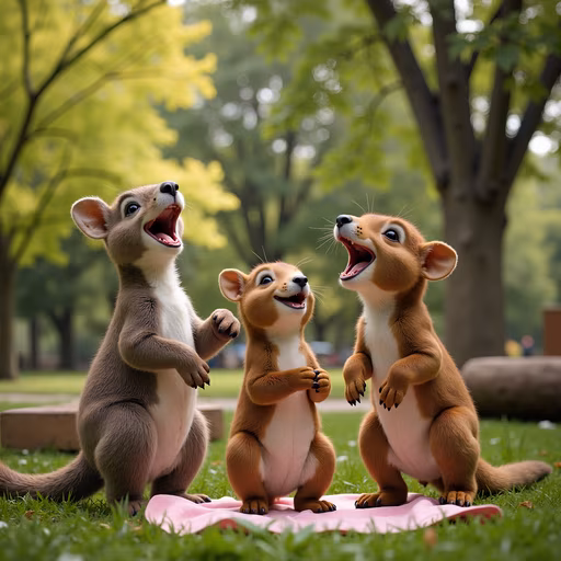 Cartoon Deer Family