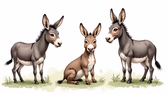 Cartoon Donkeys