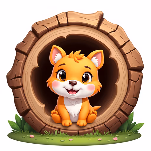 Cartoon Fox Peeking Out