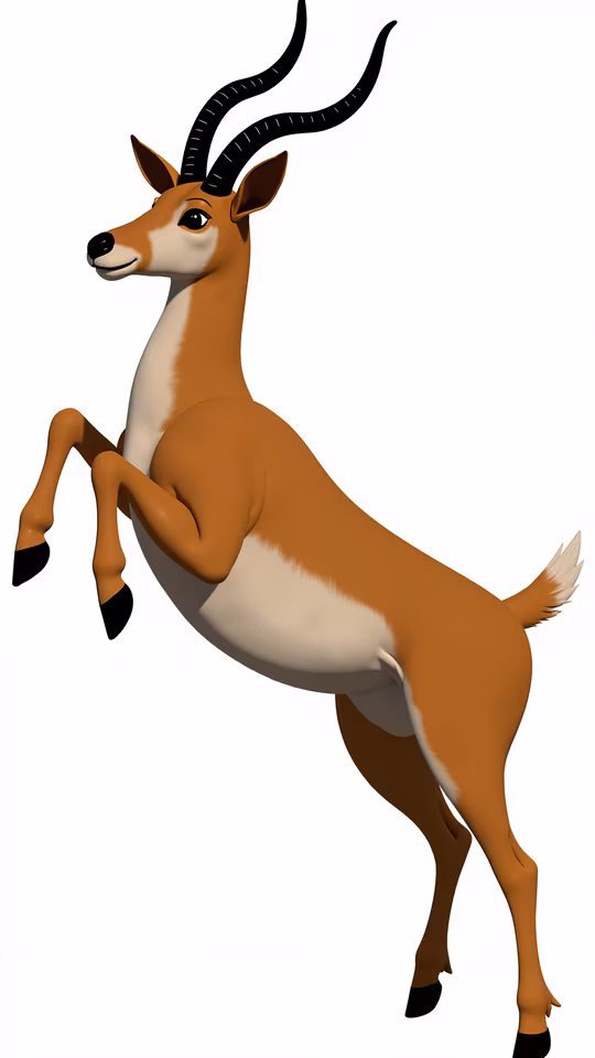 Cartoon Gazelle Jumping