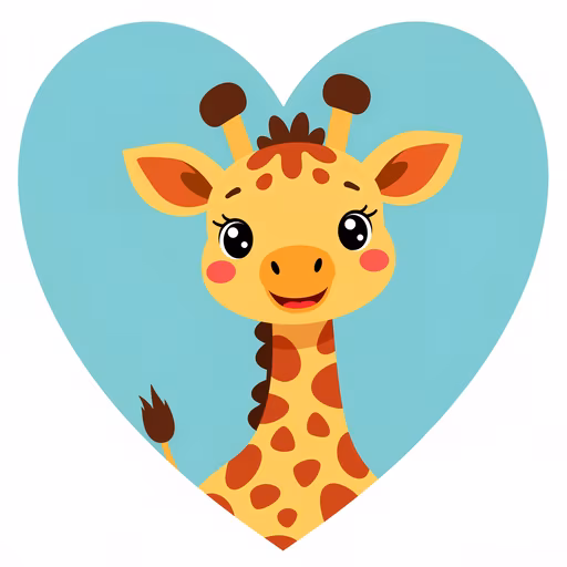 Cartoon Giraffe Heart