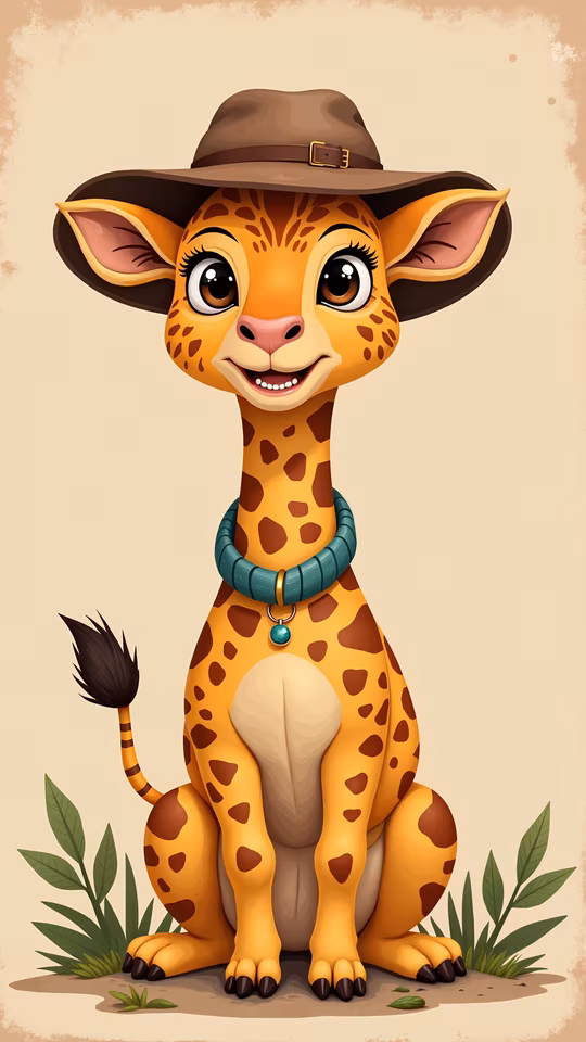 Cartoon Giraffe Safari