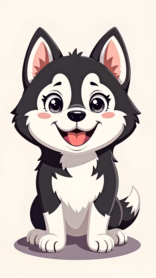 Cartoon Husky Puppy