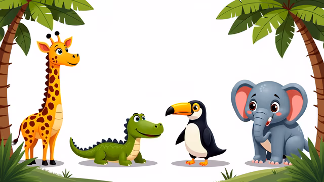 Cartoon Jungle Friends