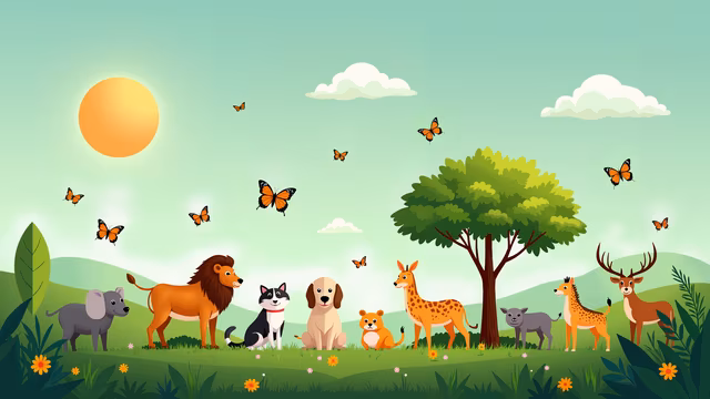 Cartoon Safari Animals