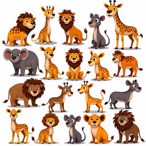 Cartoon Safari Animals