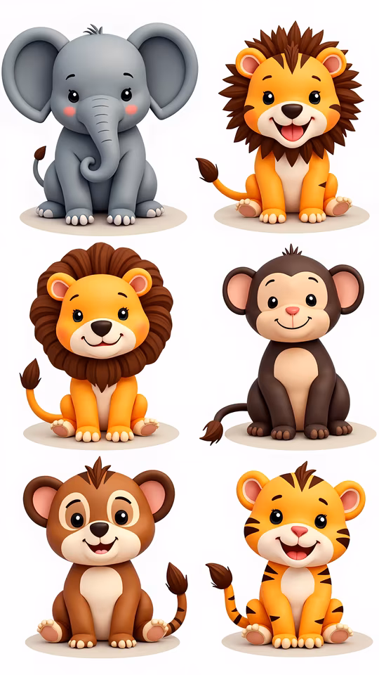 Cartoon Safari Animals