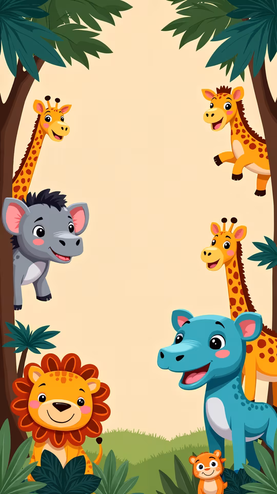 Cartoon Safari Friends