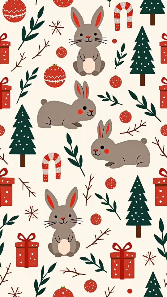 Christmas Bunny Illustration