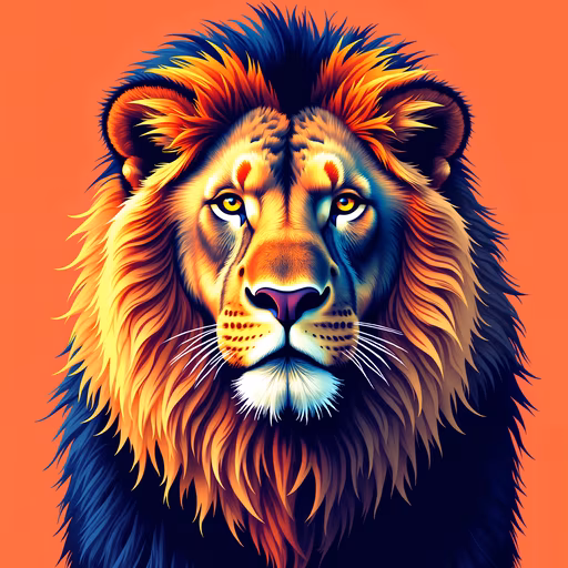 Colorful Lion Illustration