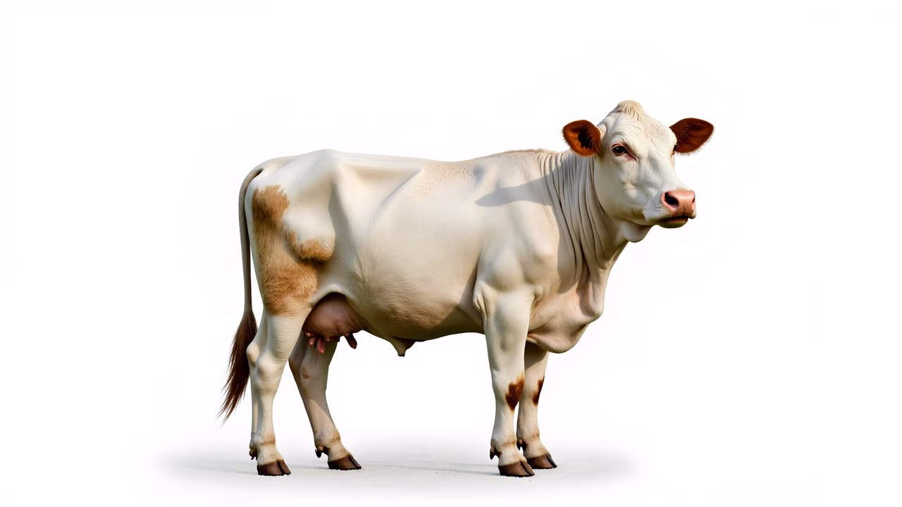 Realistic cow illustration on a white background