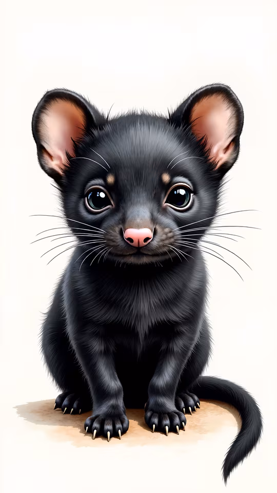 Cute Black Kitten Illustration