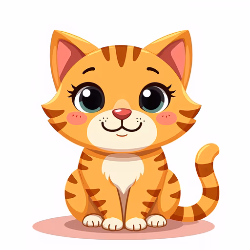 Cute Cartoon Kitten