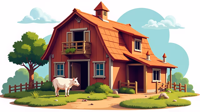 Cute Farmhouse Illustration