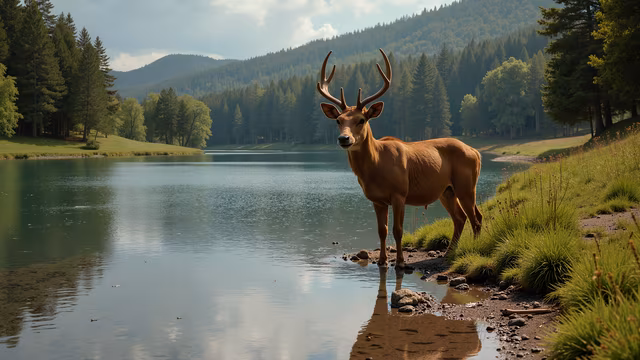 Deer by the Lake