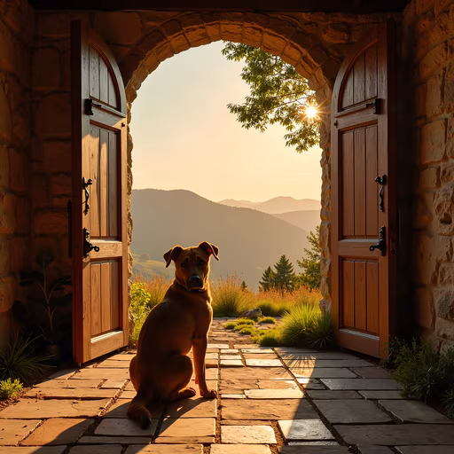Dog Waiting at the Door