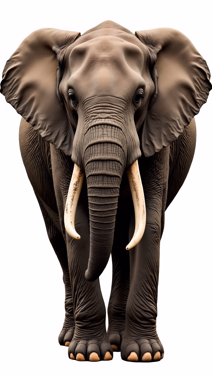 Detailed illustration of an elephant, showcasing its natural beauty and strength.