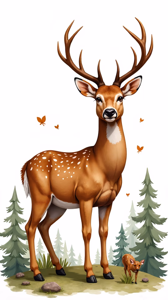Forest Deer Illustration