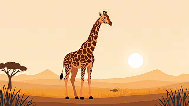 Giraffe in the African Sunset