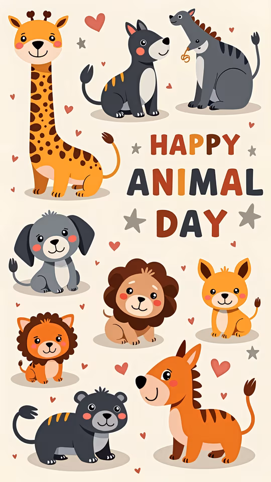Happy Animal Day Illustration