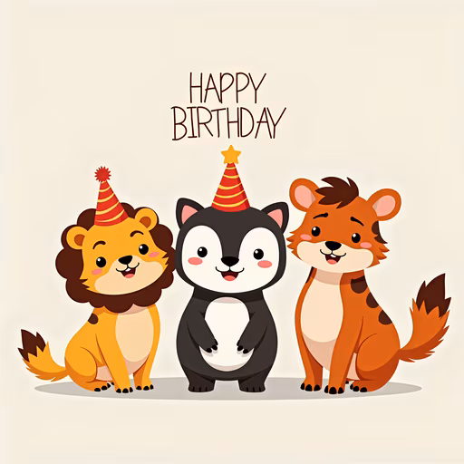 Happy Birthday Cartoon Animals