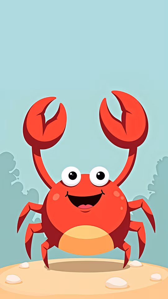 Happy Crab Illustration