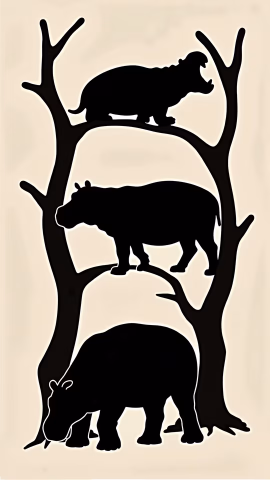 Hippopotamus Silhouettes